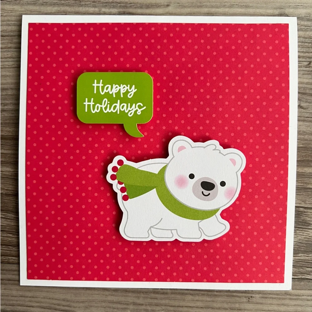 Handmade Christmas Holiday Greeting Cards Set of 6 5.5”x5.5” With Envelopes